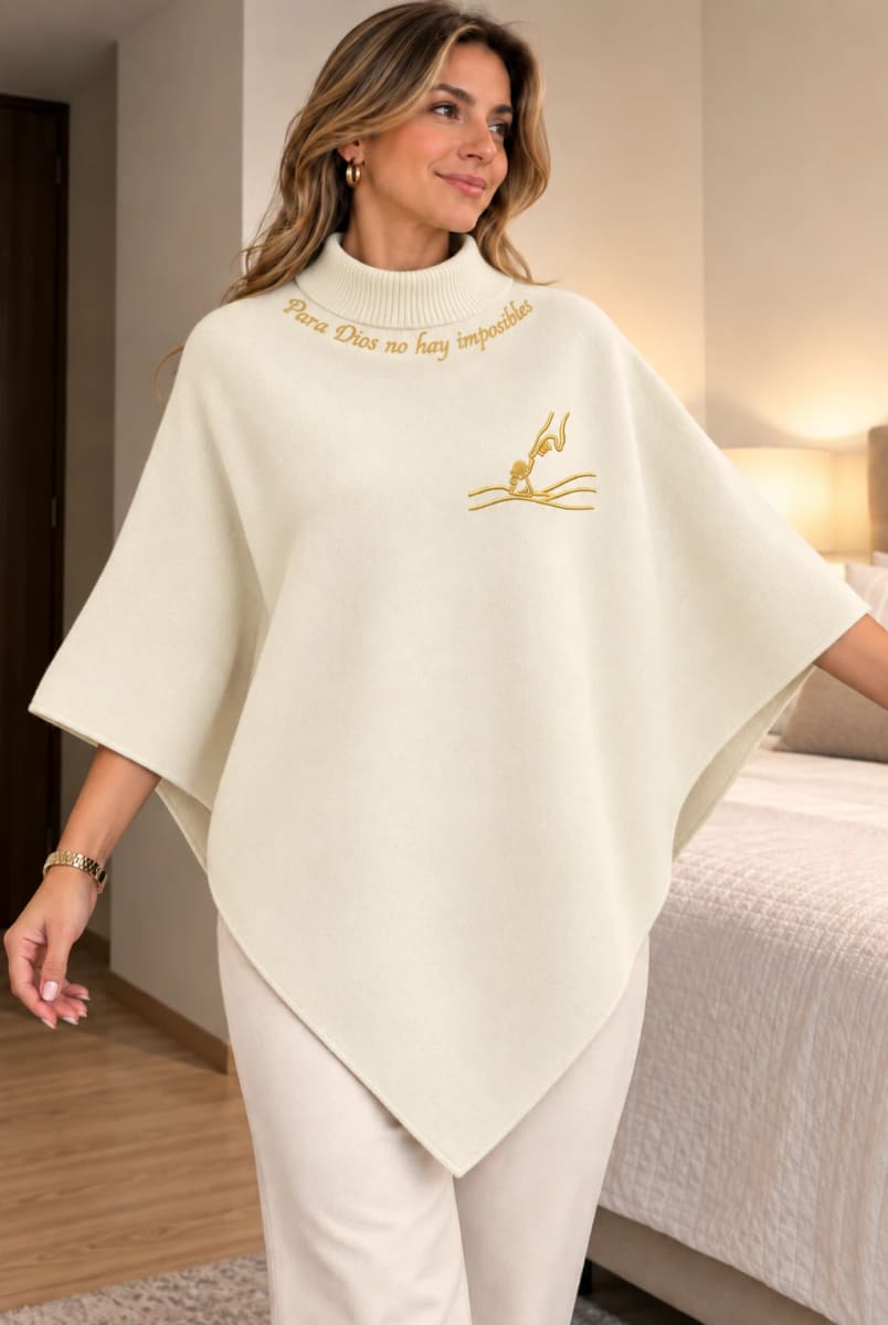 Mujer con el abrigo beige sobre un pantalón claro
